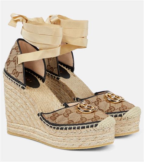 gucci wedge heel|Gucci canvas espadrilles.